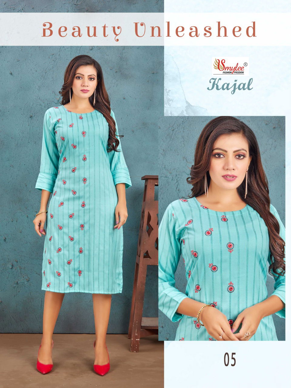 Kajal By Rung Rayon Embroidery Kurtis Catalog